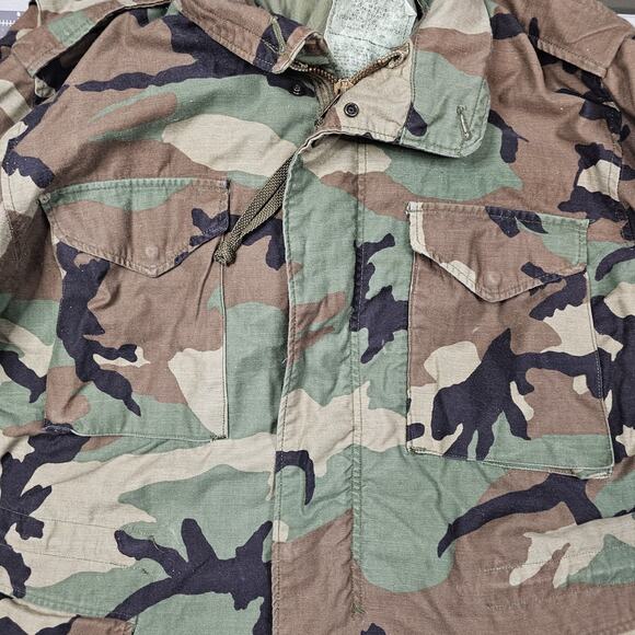 Vintage M65 Field Jacket Large Alpha Ind Woodland Camo Grunge Streetwear Skater - Picture 2 of 15